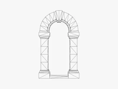 Ancient Stone Arch Low-poly 3D model