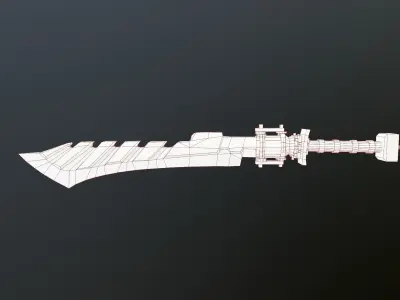 Sword game-ready Low-poly 3D model