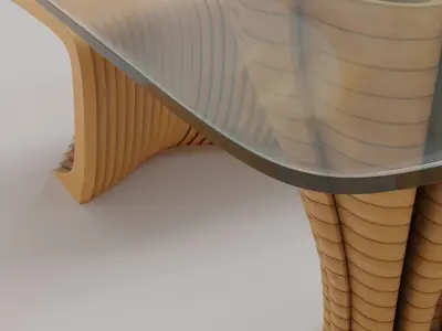 Unique Parametric Design Table With six chairs 3D model