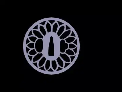 tsuba japanese kimono logo Free low-poly 3D model