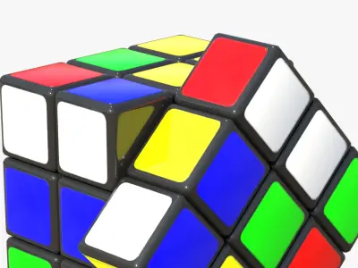 Animated Rubiks Cube 3x3 3D model