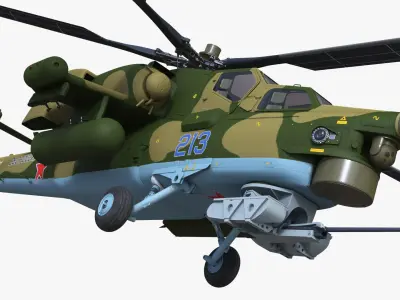 Combat Helicopter Mi-28 Rigged 3D model