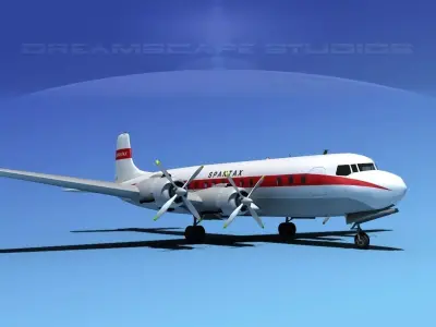 Douglas DC-7C Spantax 3D model