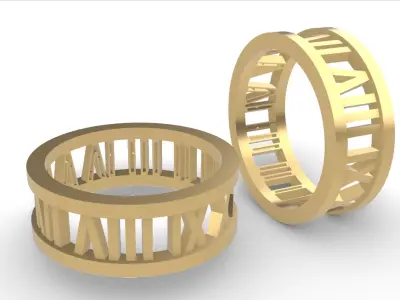 0267 Roman Numerals Ring Free 3D print model