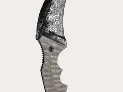 Tactical Combat Knife - The cursed blade - Karambit Low-poly 3D model