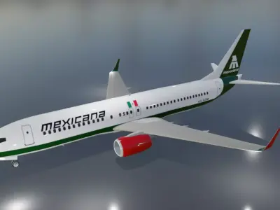 Mexicana Boeing 737-800 3D Model with cockpit requested Low-poly 3D model
