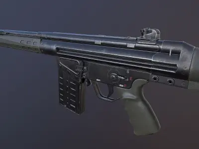 G3A3 Rifle Low-poly 3D model
