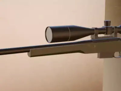 Sniper Rifle Free low-poly 3D model