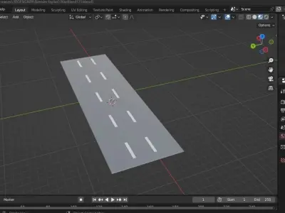 Asphalt road   Free 3D model