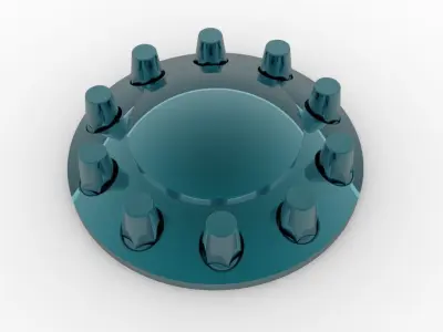 Axle Wheel Chrome Plastic Cover 3D model