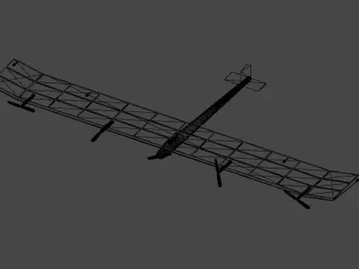 Low Poly Simple Cartoon Solar Powered Aircraft Low-poly 3D model