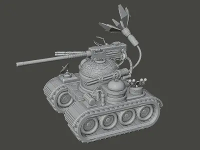 Sci-fi Robot Tank Hard-Surface 3D model