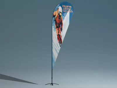 Tear Drop Flag 3D Model 3D model