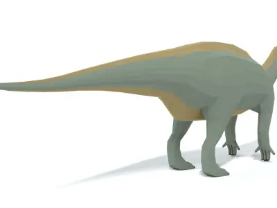 Low Poly Cartoon Iguanodon Dinosaur Low-poly 3D model