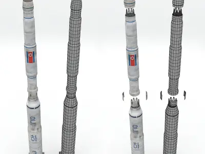 Taepodong 2 north korean missile Low-poly 3D model
