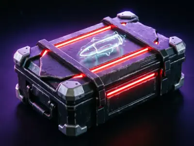 Futuristic Ammo Supply Crate  Low-poly 3D model