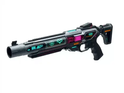 Neon Tactical Shotgun model pack Low-poly 3D model