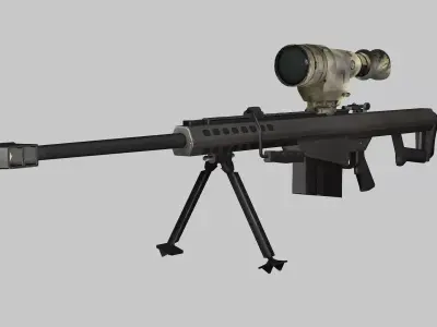 Sniper Denel 6NTW-20 Low-Poly 3D Model Low-poly 3D model purchase
