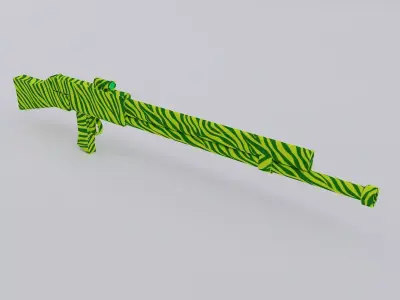 3d Rifle zebra Low-poly 3D model