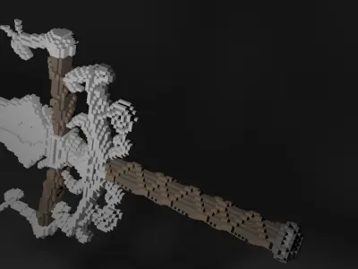 Knight Voxel Sword - Free 3D model