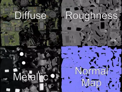 Camouflage Armored Vehicle model pack Low-poly 3D model