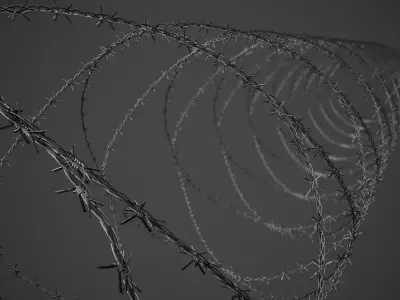 Barbed Wire Pack PBR Game Ready Low-poly 3D model