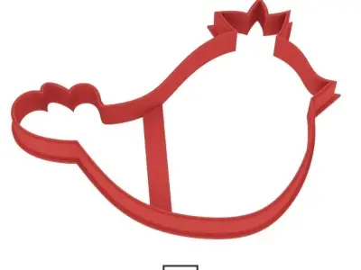 Bird with a crown cookie cutter for professional Free 3D print model