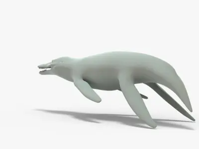 Kronosaurus Rigged Basemesh Low-poly 3D model