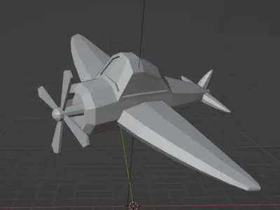 Low poly aircraft in blender Free low-poly 3D model
