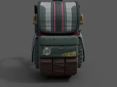 Human Backpack scifi military  Low-poly 3D model