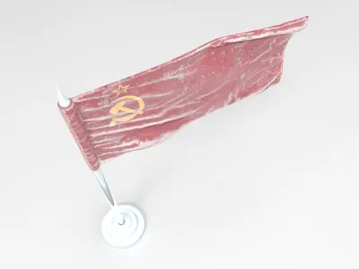 Soviet Union Frozen Flag - Animated 3D PBR Model 3D model