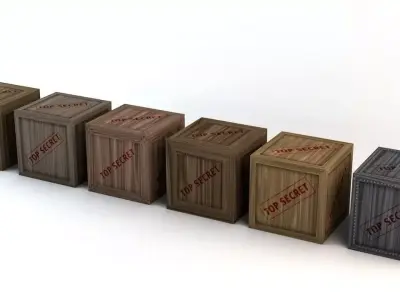 Top Secret Wooden Crates Pack Low-poly 3D model