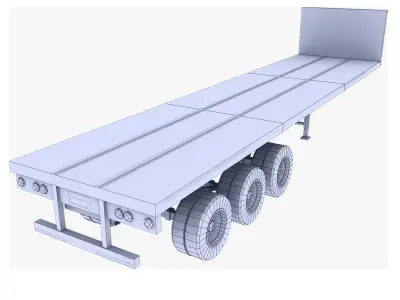 Truck Trailer  Low-poly 3D model