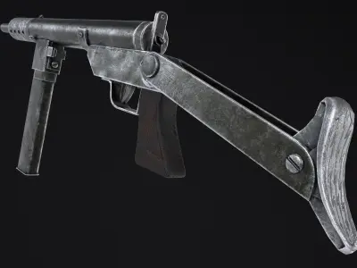 SMG Lightning Blyskawica Low poly PBR Free low-poly 3D model