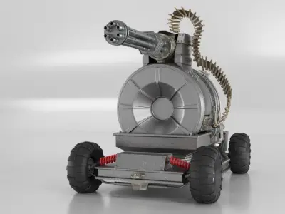 Robat gun Low-poly 3D model