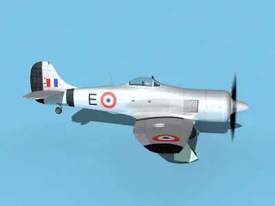 Hawker Tempest MKII FAF 3D model