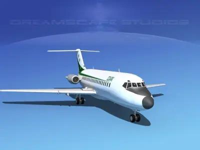 Douglas DC-9-20 Ozark Airlines 3D model