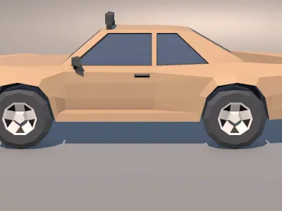 Low Poly Muscle Car Trophy Truck MOBILE READY Low-poly 3D model