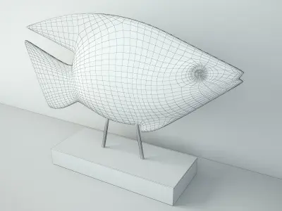 Wooden Fish Sculpture 1 3D model