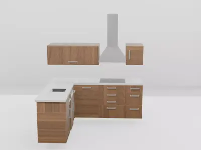 Corner Kitchen Unit - Functional and Modern Design Free 3D model