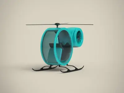 Futuristic Helicopter Low-poly 3D model