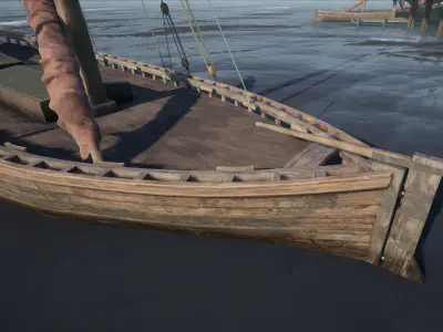 Sail boat Low-poly 3D model