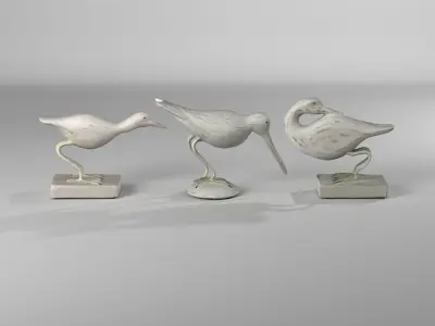 Asbury Seabird Flock Decor 3 Piece Fingurine Set 3D model