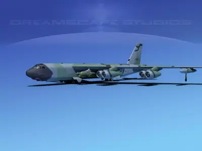 Boeing B-52H Stratofortress V02 3D model