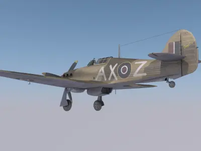 Hawker Hurricane MkIIC Trop 3D model