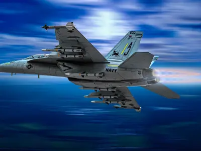 F-18F Super Hornet Low-poly 3D model