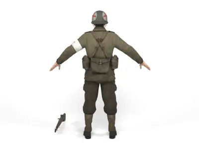 Medical allied soldier Low-poly 3D model