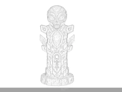 Stylized Emerald Alien Monolith Game Ready - AI Low-poly 3D model