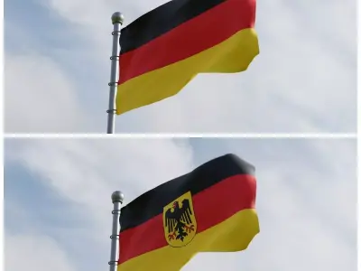 Animated Germany Flags 3D model