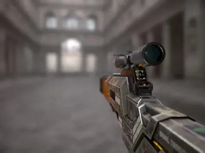 Dual Rounds Sniper Rifle Low-poly 3D model